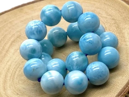 高品質 ラリマー 10mm 口答鑑別済 ブレスレット 天然石 