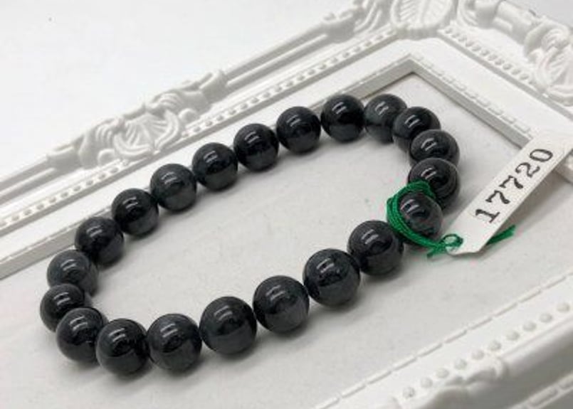 鑑別書付 黒翡翠 10mm パワーストーン ブレスレット | 鑑別書付 鑑別書付 黒翡翠 10mm パワーストーン ブレスレット | 鑑別書付