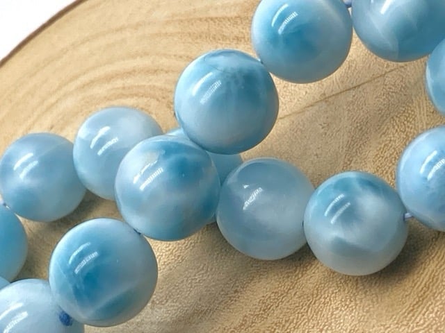 鑑別書付 ラリマー 13mm パワーストーン ブレスレット | 鑑別書付 
