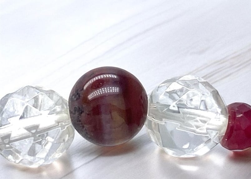 レッドスーパーセブン 鑑別済 チェリーアンバー ブレスレット