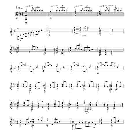 ＜悲しくてやりきれない＞ 作曲：加藤和彦 編曲：小関佳宏  歌またはメロディ楽器 のギター伴奏譜