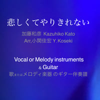 ＜悲しくてやりきれない＞ 作曲：加藤和彦 編曲：小関佳宏  歌またはメロディ楽器 のギター伴奏譜