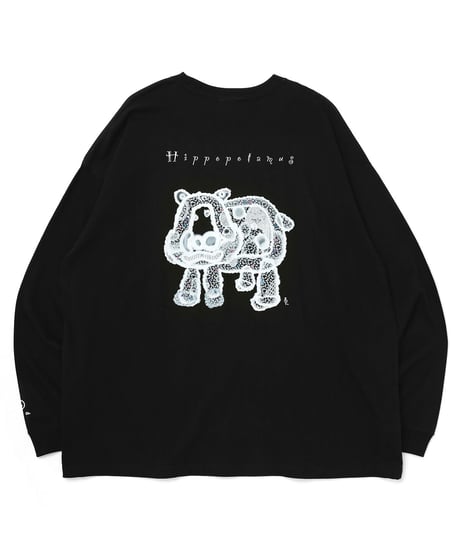 【再販売】taniCo L/S Tシャツ “ Hippopotamus”（全2色）