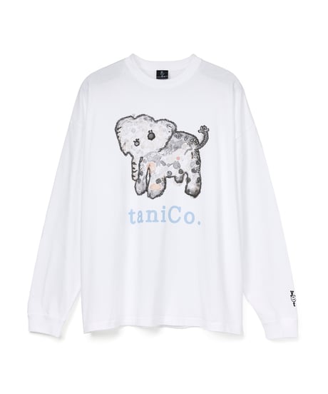 【再販売】taniCo. L/S Tee “Elephant”（White）