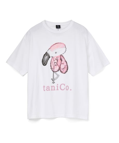 【再販売】taniCo. S/S Tee “Flamingo”（White）