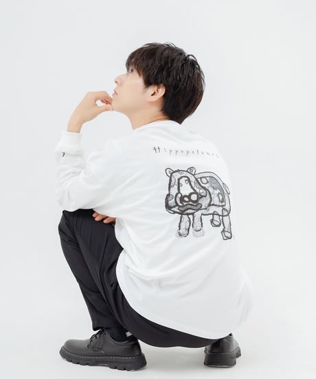 【再販売】taniCo L/S Tシャツ “ Hippopotamus”（全2色）