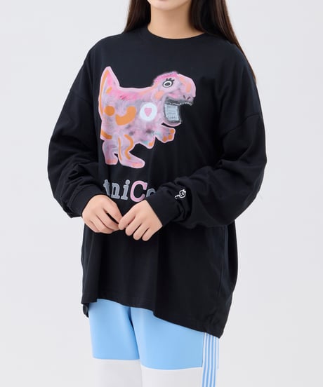 【再販売】taniCo. L/S Tee “Tyrannosaurus”（Black）
