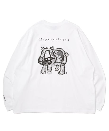 【再販売】taniCo L/S Tシャツ “ Hippopotamus”（全2色）