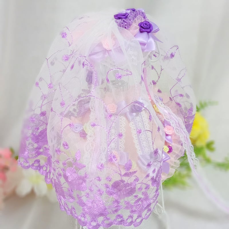 headdress veil ロングベール #V06 紫 | fururu.d