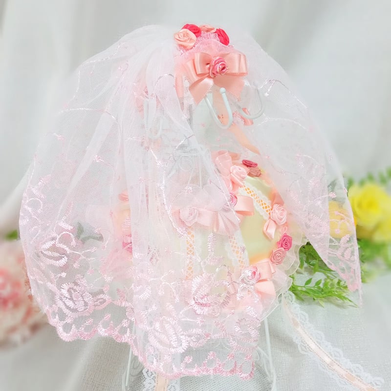 headdress veil ロングベール #V04 ピンク | fururu headdress veil ロングベール #V04 ピンク | fururu
