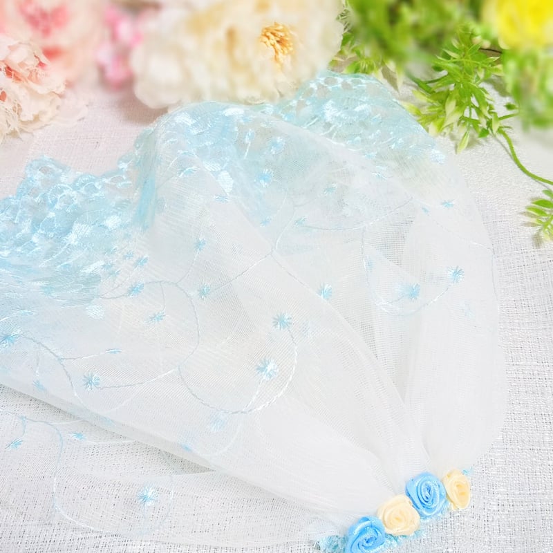 headdress veil ロングベール #V07 水色 | fururu. headdress veil ロングベール #V07 水色 | fururu.