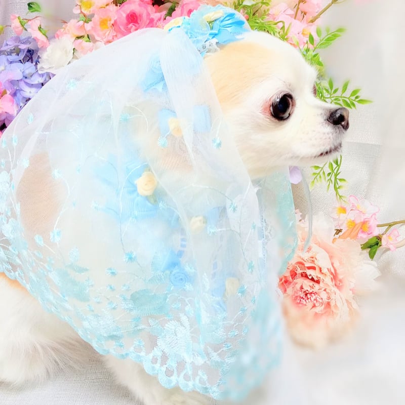 headdress veil ロングベール #V07 水色 | fururu. headdress veil ロングベール #V07 水色 | fururu.