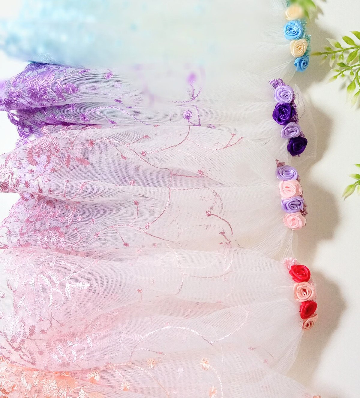 headdress veil ロングベール #V07 水色 | fururu.