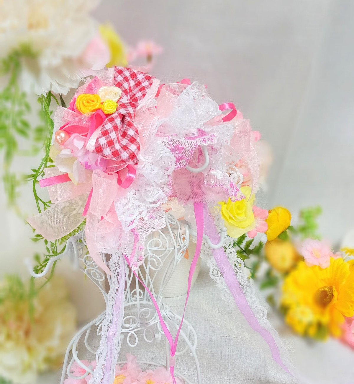薔薇リボンクリップのヘッドドレス 薔薇リボンクリップのヘッドドレス 薔薇リボンクリップのヘッド