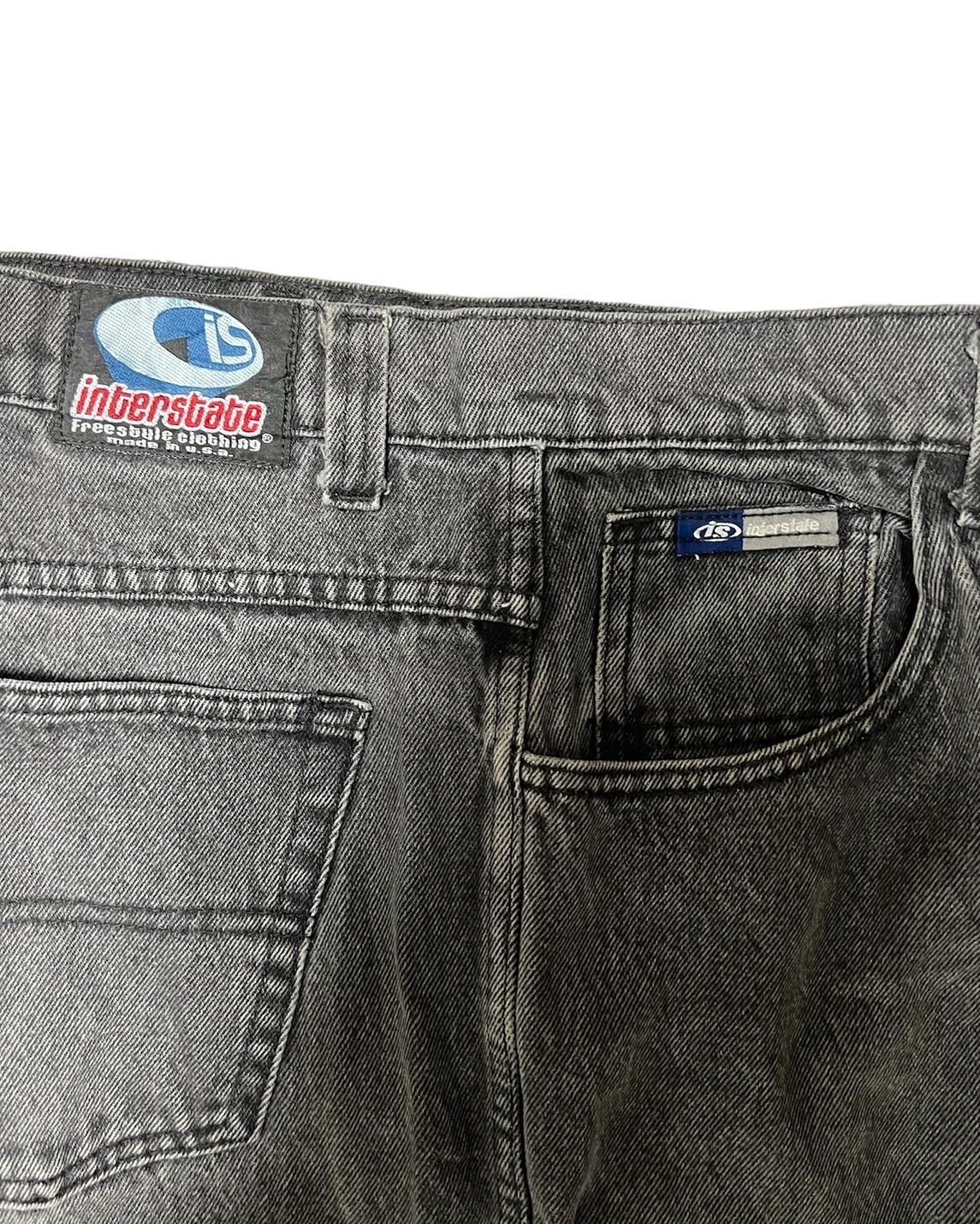 パンツ 90s interstate denim pants W36 Interstate Jeans Y2K Rave Denim Pants 90s hiphop W30