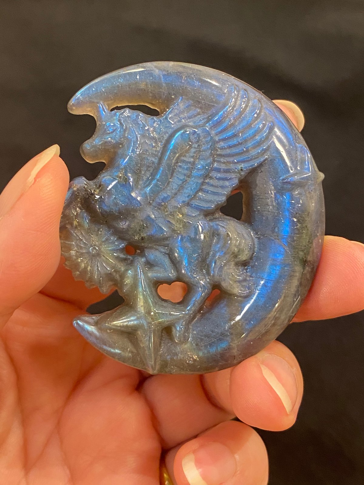 天然石　パイライト　カービング　ペガサス⭐️1589 天然石 パイライト カービング ペガサス⭐️1589 天然石 パイライト