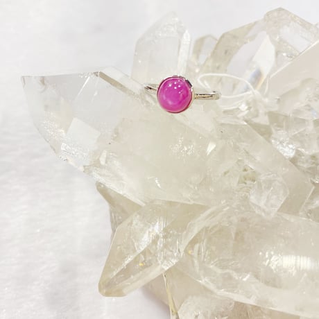 925シルバーリング天然石ピンクサファイヤ サイズ直し自分。35号