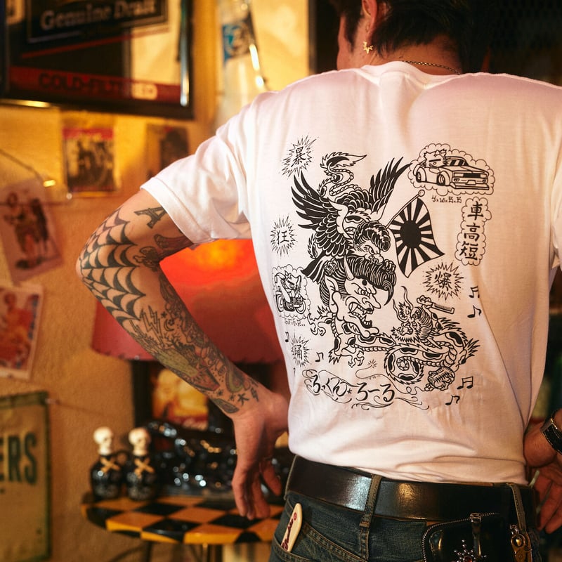 Johnny Pandora Tattoo T-shirt (White) / タトゥーTシャ