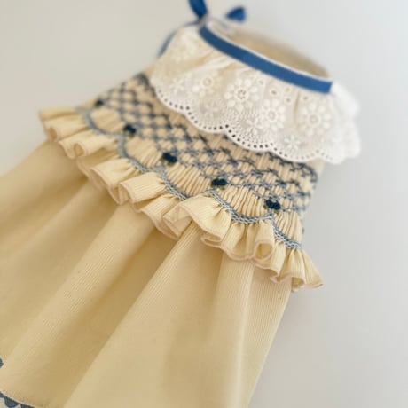 clair dress （クレールドレス）–ブルー刺繍