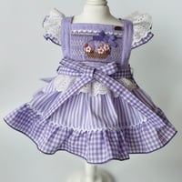 エプロン　お花カゴ　パープル