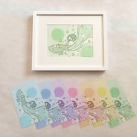 ナナイロ。龍に乗る　額いり＋ポストカード７色各１枚セット