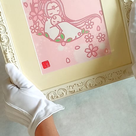 【１点づつ加筆】木花咲耶姫／コノハナサクヤヒメ　額装済み