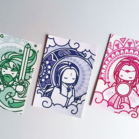 三貴神　日本の神さまポストカード　各８枚×３種