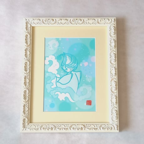 龍神エネルギーを放つ　開運絵画　波動絵画　幸運　金運　手描き　才能開花「黄龍」 龍神エネルギーを放つ 開運絵画 波動絵画 幸運 金運 手描き 才能