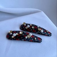 ヘアピンL ネイビー&レッド
