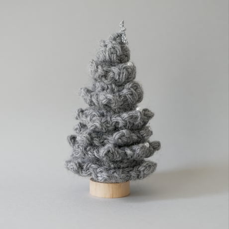 大人のインテリア✺手編みのふわふわツリー&ミニサンタ ブラック / クリスマス飾り 置物 オブジェ