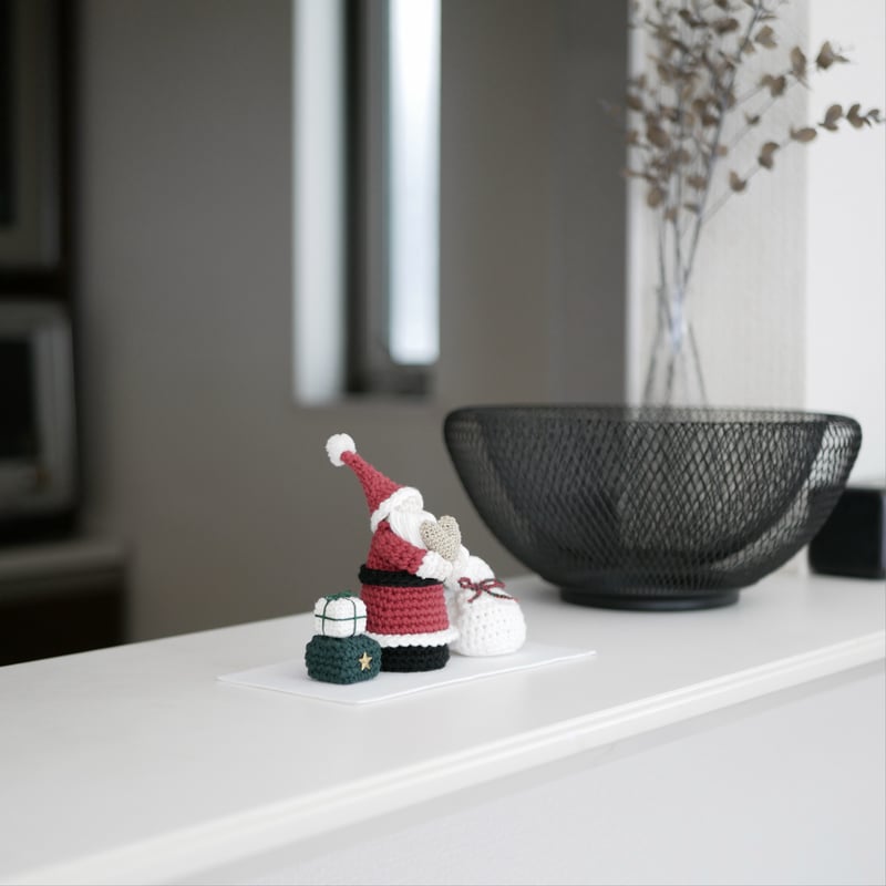 ハートをお届け♡手編みの小さなクリスマス飾り / 置物 オブジェ