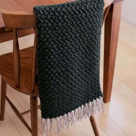 膝掛け、ウール100%マルチニット、ラグ、
