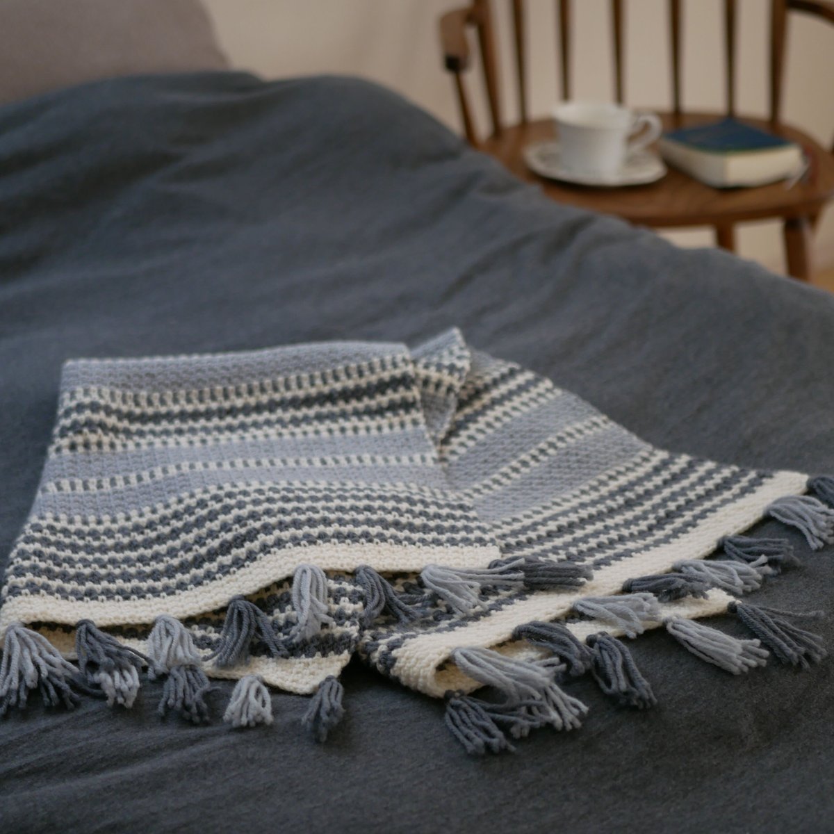 Jacobs Wool ヤコブウールブランケット グレー 膝掛け ソファーカバー Jacobs Wool ヤコブウールブランケット グレー 膝掛け ソファー