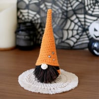 【Lサイズ】ハロウィン飾り こびとの置物 オレンジ