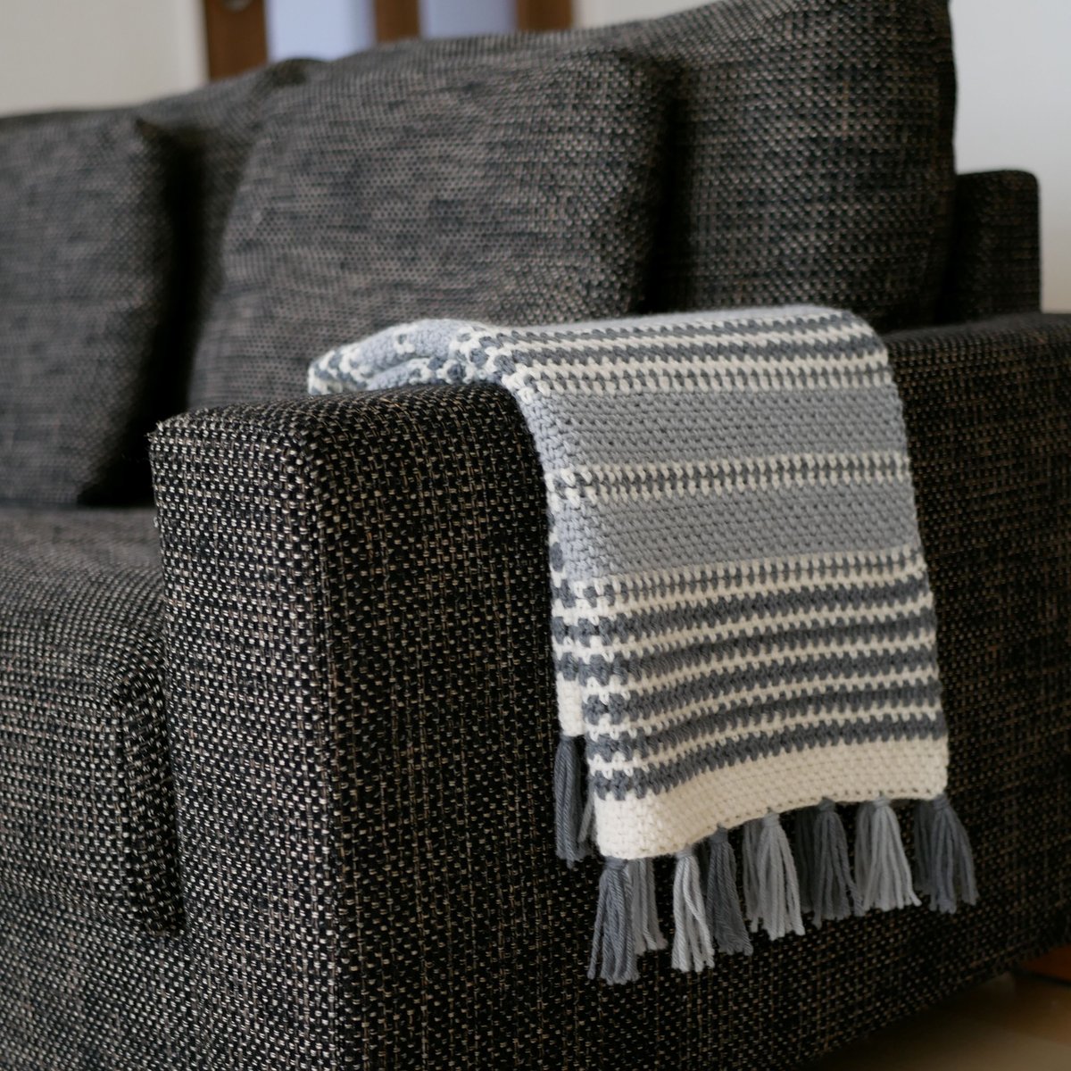 Jacobs Wool ヤコブウールブランケット グレー 膝掛け ソファーカバー Jacobs Wool ヤコブウールブランケット グレー 膝掛け ソファー