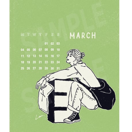 March calendar【color】スマホ壁紙