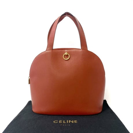 7-24721 CELINE セリーヌ ハンドバッグ トートバッグ レザー レッド 金具