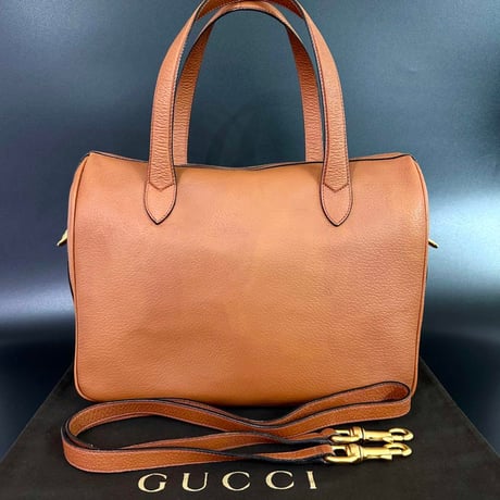 e734652 グッチ GUCCI ハンドバッグ ショルダーバッグ 2way ブラウン レザー