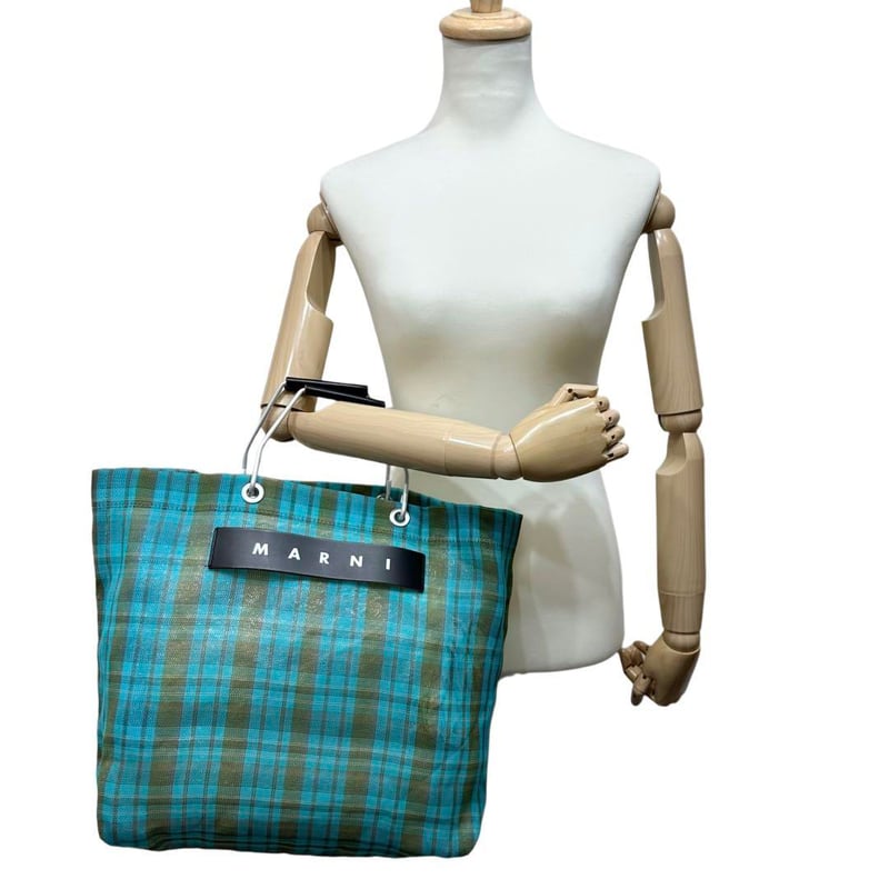 g00499 美品 マルニ MARNI ハンドバッグ フラワーカフェ グリーン