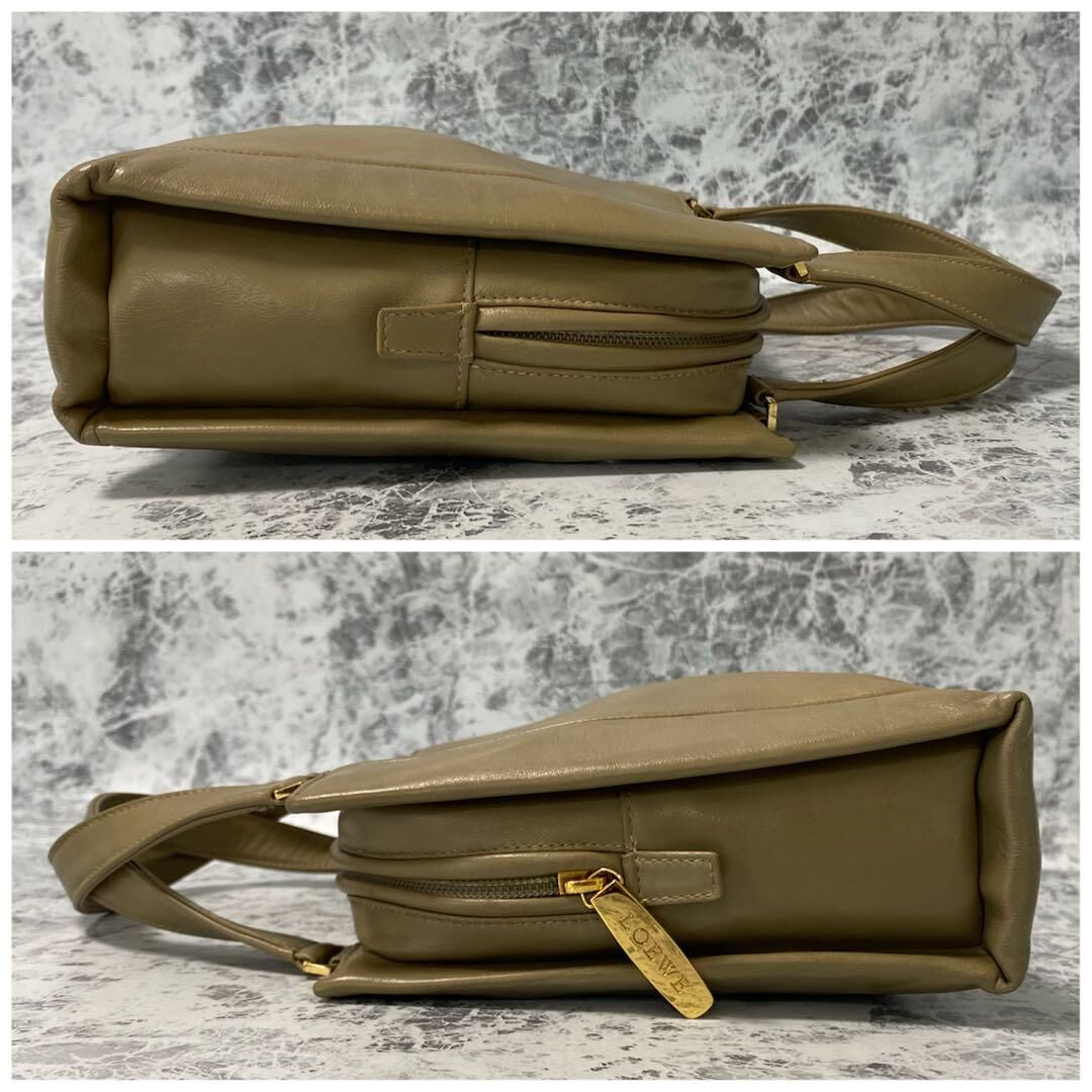 318398 ロエベ LOEWE アナグラム ミニ ハンドバッグ レザー ベージュ