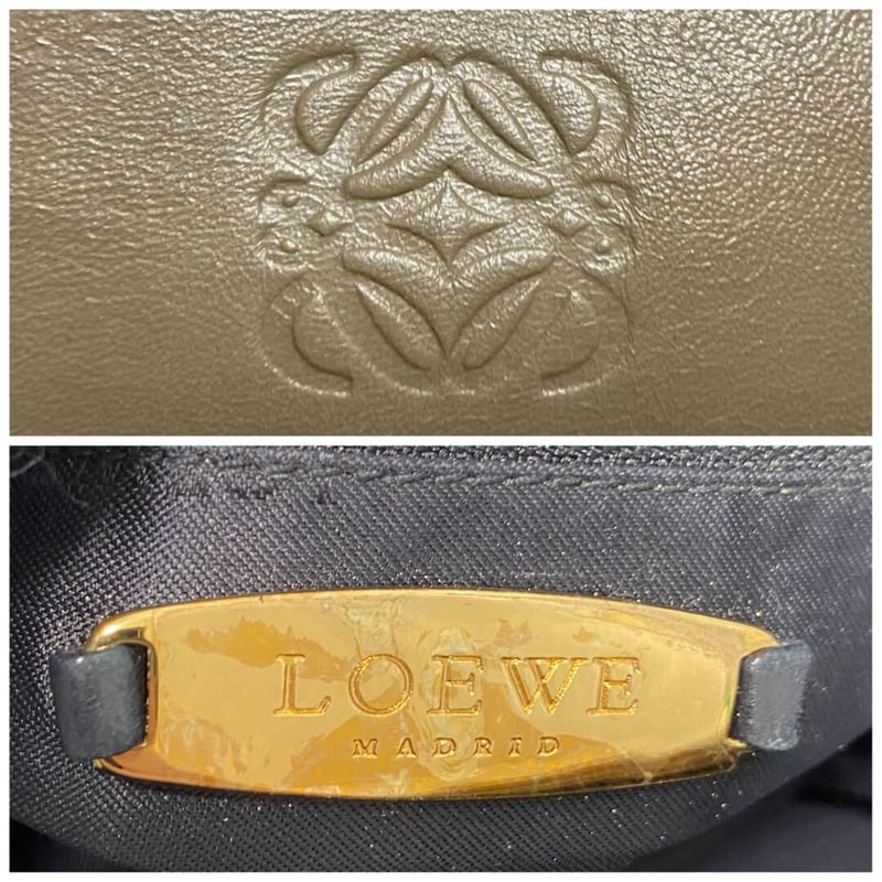 318398 ロエベ LOEWE アナグラム ミニ ハンドバッグ レザー ベージュ