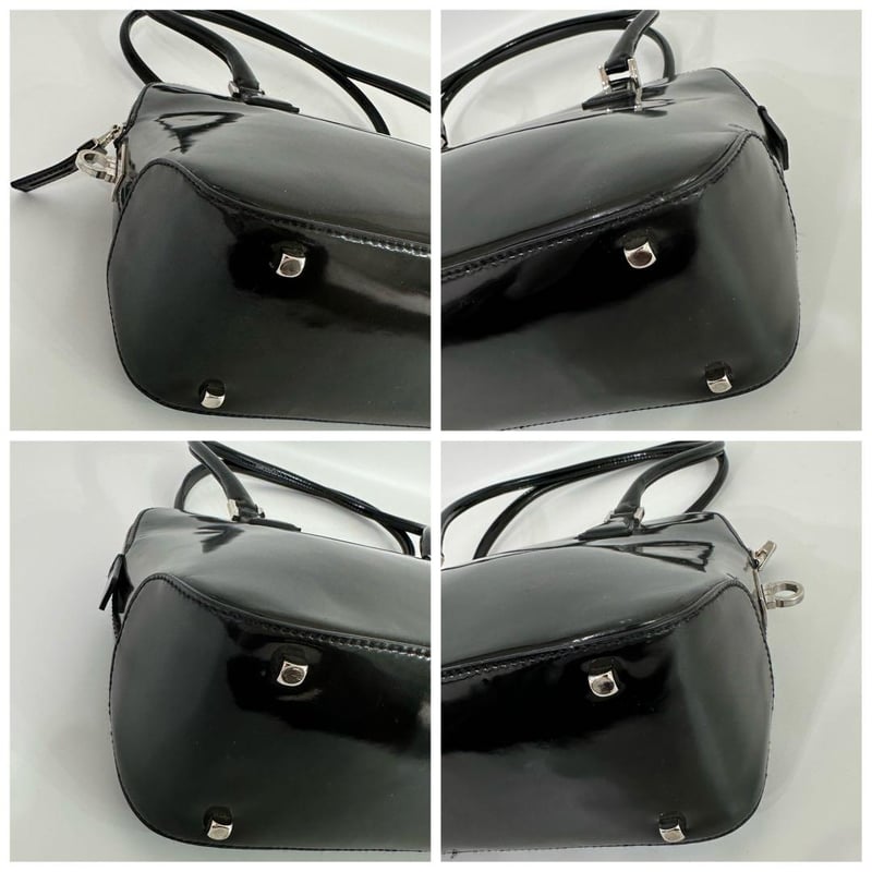 サルヴァトーレ フェラガモ　エナメル　パテント　レザー　5 1/2 D ブラック 中古・古着通販】Salvatore Ferragamo (サルヴァトーレ フェラガモ