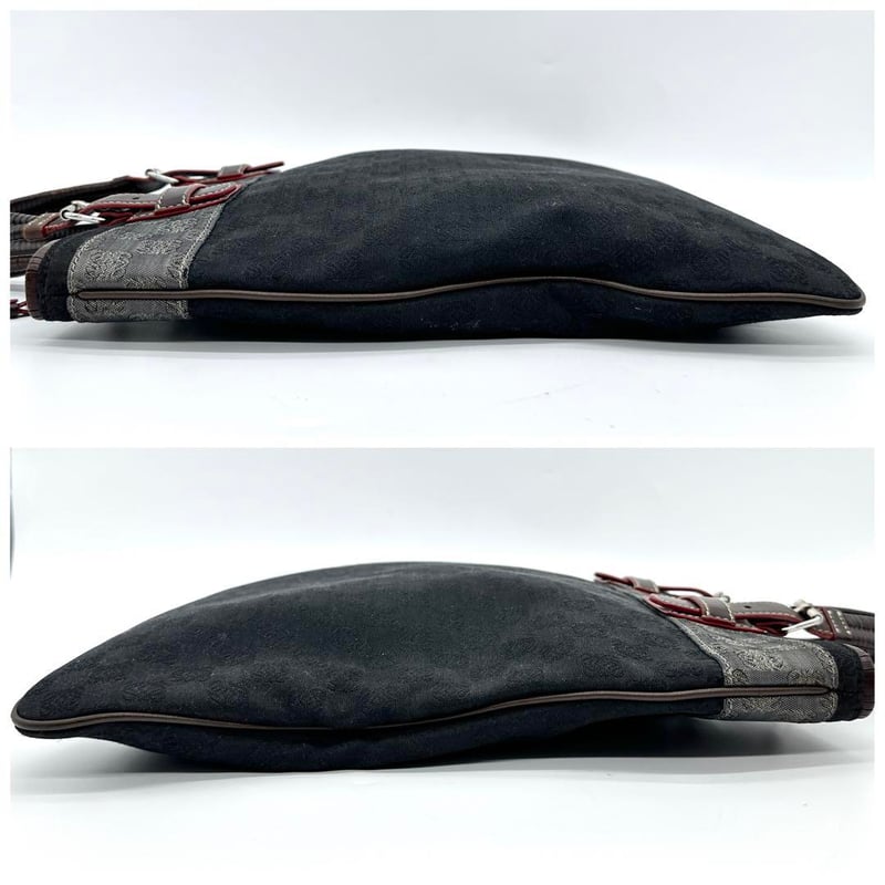 g00472 ロエベ LOEWE トートバッグ アナグラム レザー キャンバス 黒