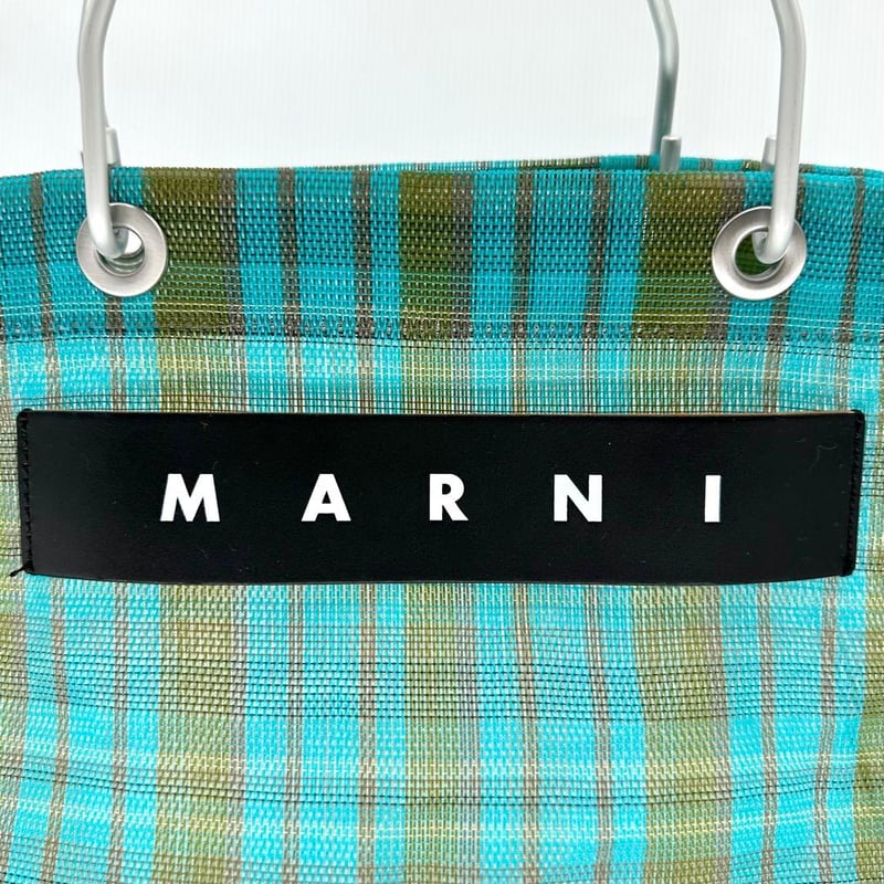 g00499 美品 マルニ MARNI ハンドバッグ フラワーカフェ グリーン