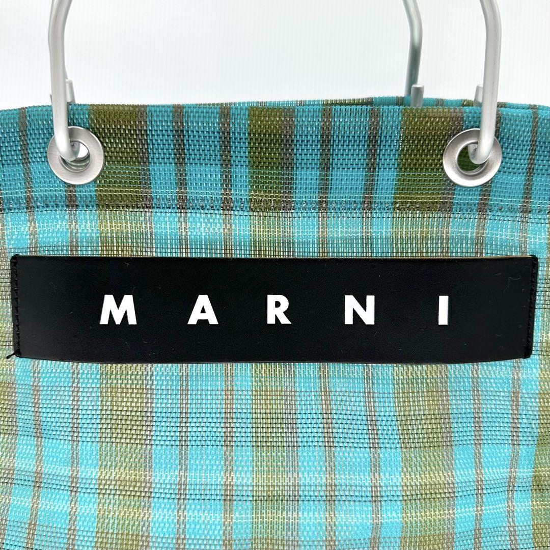 g00499 美品 マルニ MARNI ハンドバッグ フラワーカフェ グリーン