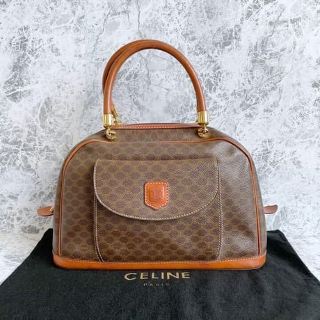 2627785 美品 CELINE セリーヌ マカダム トリオンフ レザー ハンドバッグ