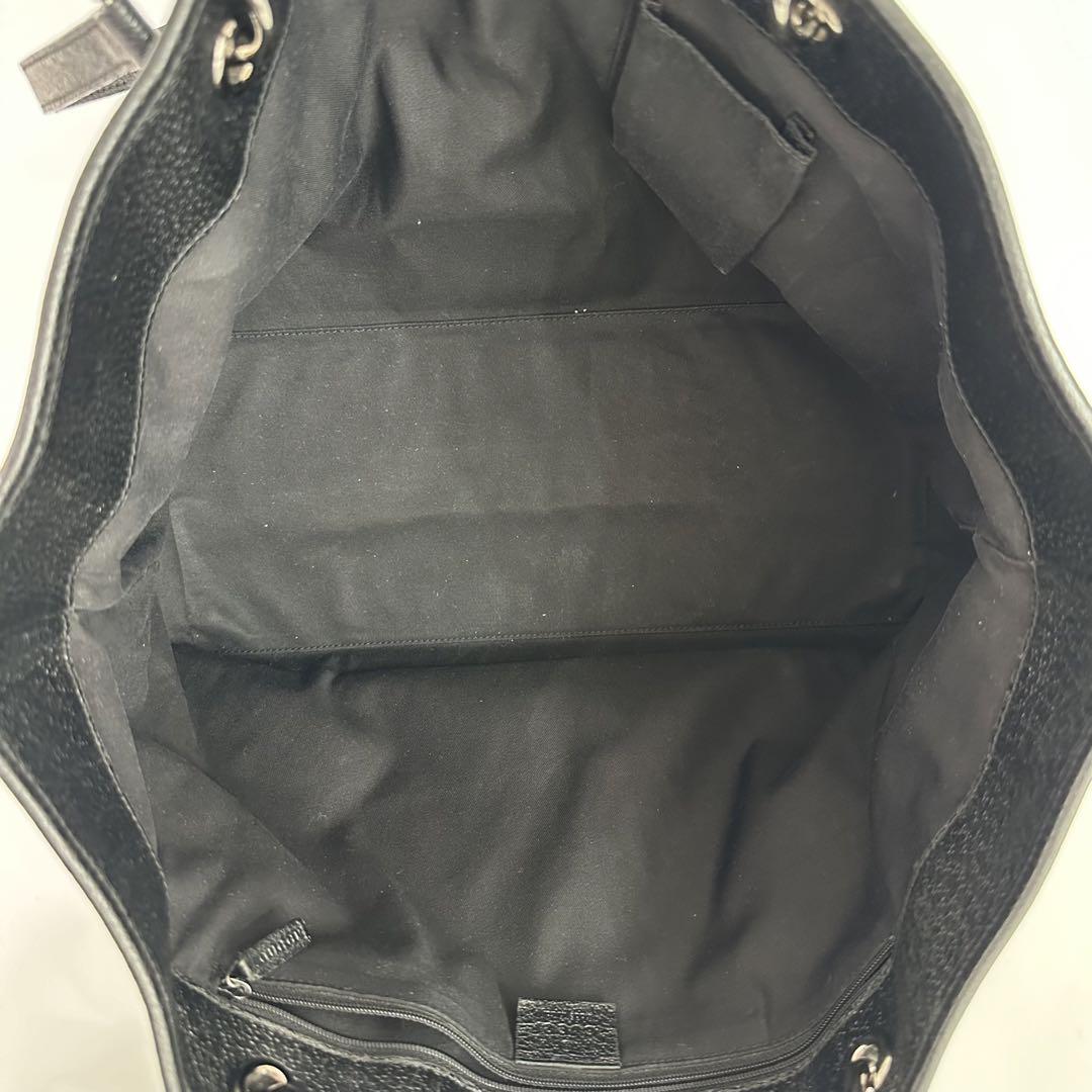 自00223 グッチ GUCCI トートバッグ レザー GGキャンバス ブラック 黒