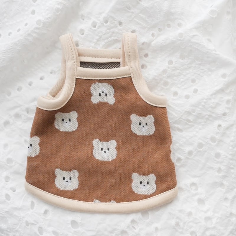 モルモット服 くまさん柄 ブラウン | モルモット服専門 morucolle