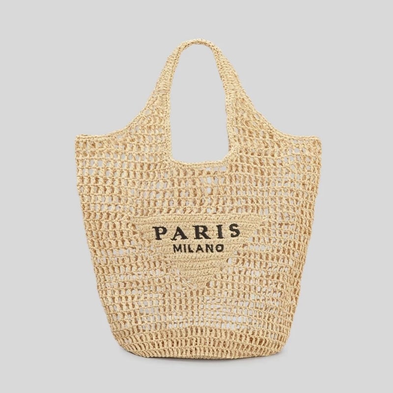 フランスにて購入　カゴバッグ フリルハンドカゴバッグ
