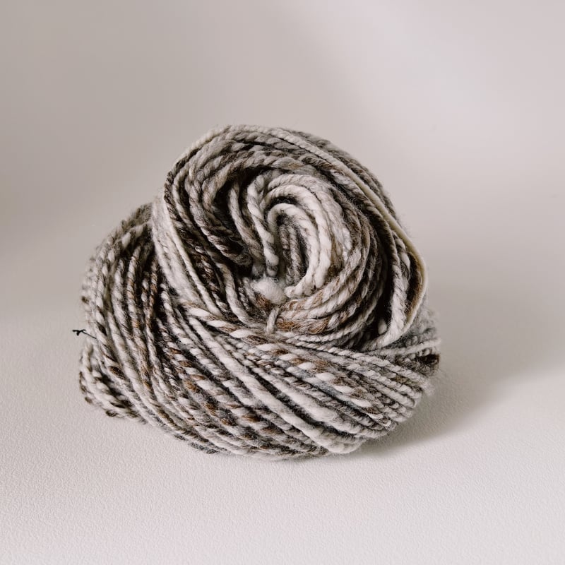 手紡ぎ糸】ナチュラルカラー・白ベース -Nature Colored White Base-